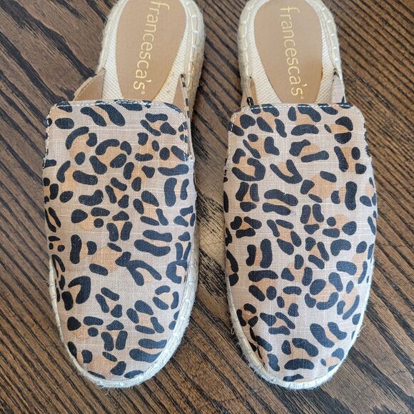 Francescas Espadrille shoe slip On Slide 8 Leopard - Picture 9 of 13